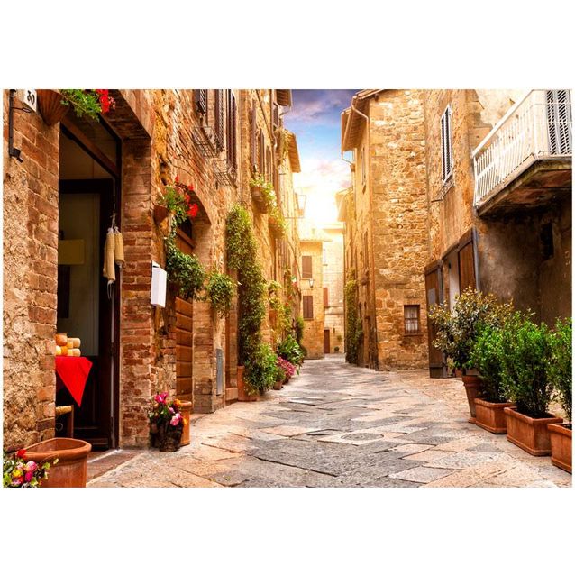 Kuvatapetti Artgeist Colourful Street in Tuscany eri kokoja