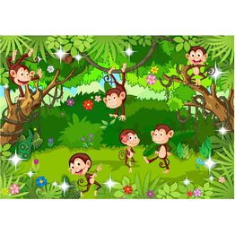 Lastenhuoneen tapetti Artgeist Monkey Tricks, eri kokoja