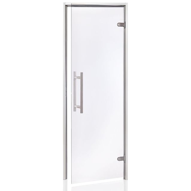 Höyrysaunan ovi Andres Glass Light Premium, alumiinikarmi, eri kokoja, eri värejä