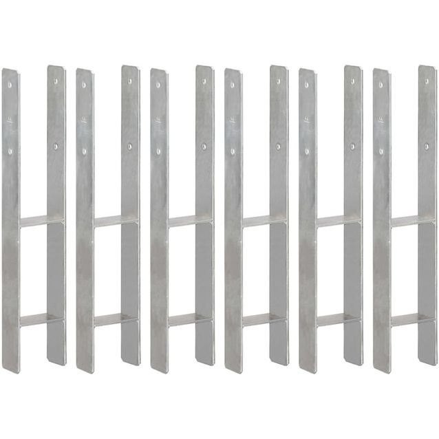 Aita ankkurit 6 kpl hopea 10x6x60 cm galvanoitu teräs