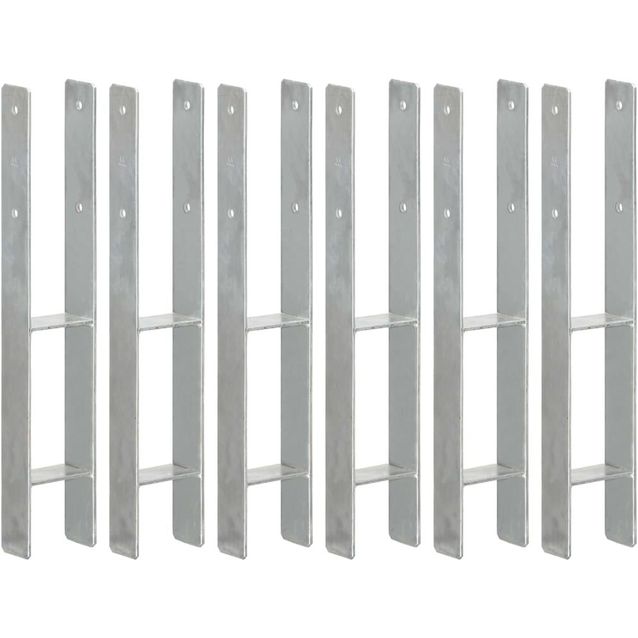 Aita ankkurit 6 kpl hopea 9x6x60 cm galvanoitu teräs