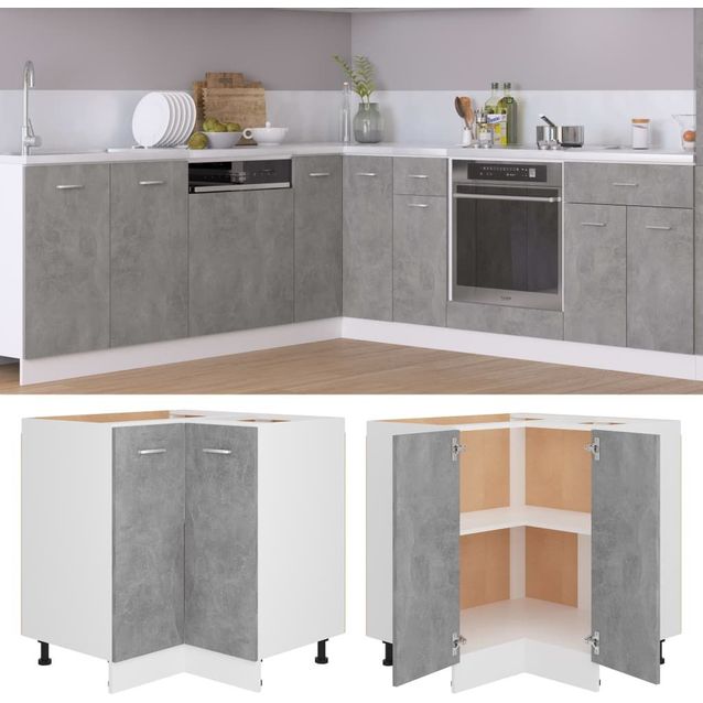 Alakulmakaappi betoninharmaa 75,5x75,5x80,5 cm lastulevy_1