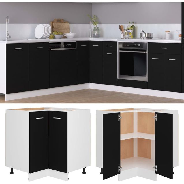 Alakulmakaappi musta 75,5x75,5x80,5 cm lastulevy_1