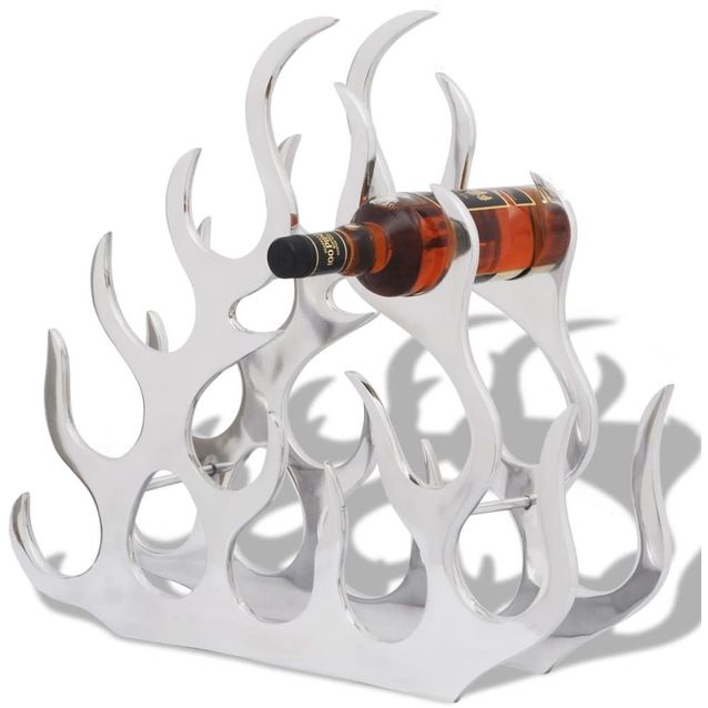 Alumiininen viinipulloteline 11 pullolle hopea_1