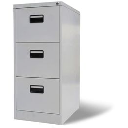 Arkistokaappi 3 vetolaatikolla 102,5 cm harmaa metalli