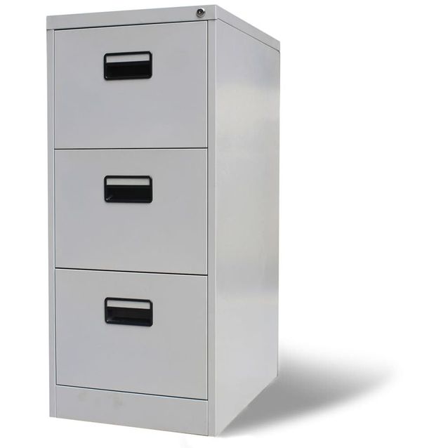 Arkistokaappi 3 vetolaatikolla 102,5 cm harmaa metalli_1