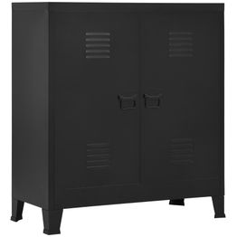 Arkistokaappi teollinen musta 90x40x100 cm teräs