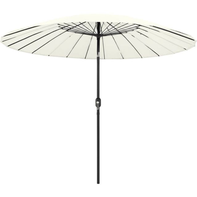 Aurinkovarjo alumiinitanko 270 cm hiekanvalkoinen_1