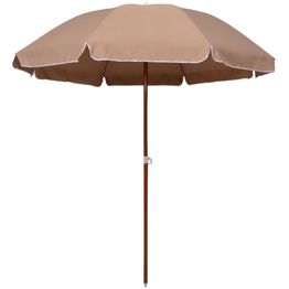 Aurinkovarjo terästanko 240 cm ruskeanharmaa