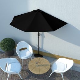 Aurinkovarjo ulkotiloihin alumiinitanko musta 270x135x245cm