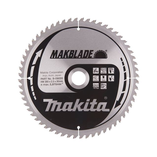 Pyörösahanterä Makita Makblade B-09020 260x30x2,3mm 60T