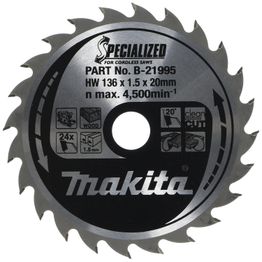 Pyörösahanterä Makita Specialized B-21995 Ø136x20x1,5mm 24T