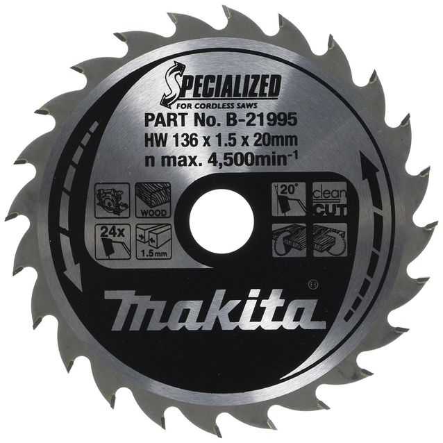 Pyörösahanterä Makita Specialized B-21995 136x20x1,5mm 24T
