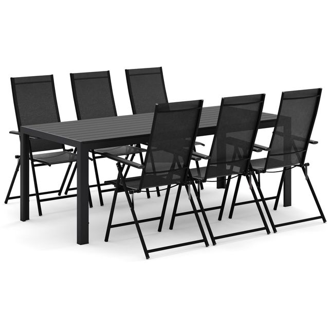 Siri Ruokapöytä 205 cm ja 6 Sanna Ruokatuolit