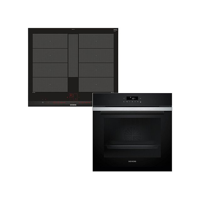 Uuni- ja induktiotasopaketti Siemens HB271ABS3 + ED651HSC1E, integroitava, teräs