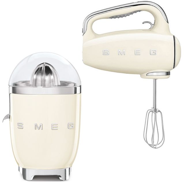 Tuotepaketti Smeg - sitruspuristin ja sähkövatkain, beige