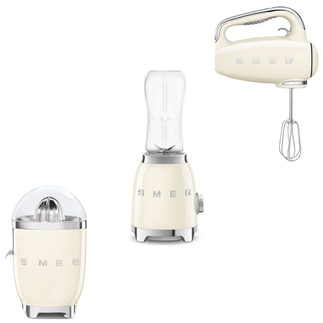 Tuotepaketti Smeg - sitruspuristin, sähkövatkain ja tehosekoitin, beige