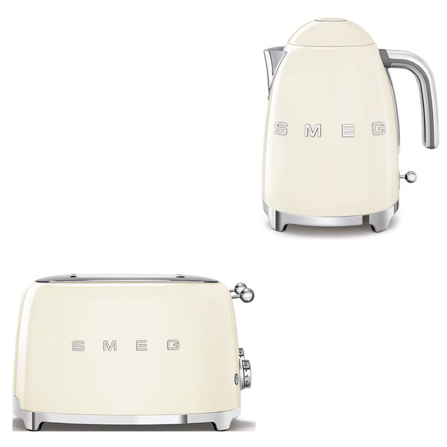Tuotepaketti Smeg - vedenkeitin KLF03 1,7 l ja leivänpaahdin TSF03, beige