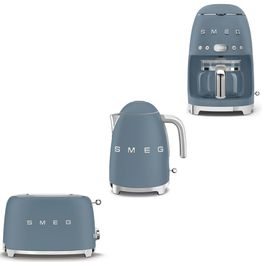 Tuotepaketti Smeg - vedenkeitin KLF03 1,7 l, kahvinkeitin ja leivänpaahdin TSF01, matta