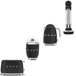 Tuotepaketti Smeg - hiilihapotuslaite, vedenkeitin KLF03 1,7 l, leivänpaahdin TSF01 ja sitruspuristin CJF01