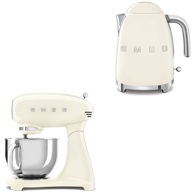 Tuotepaketti Smeg - vedenkeitin KLF03 1,7 l ja yleiskone SMF03, beige
