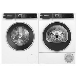 Pesukone ja kuivausrumpu Bosch WGK264ZLSN + WQK2420LSN, valkoinen