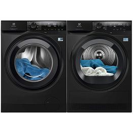 Pesukone ja kuivausrumpu Electrolux EFI742LX4G + EDI742R95G, musta