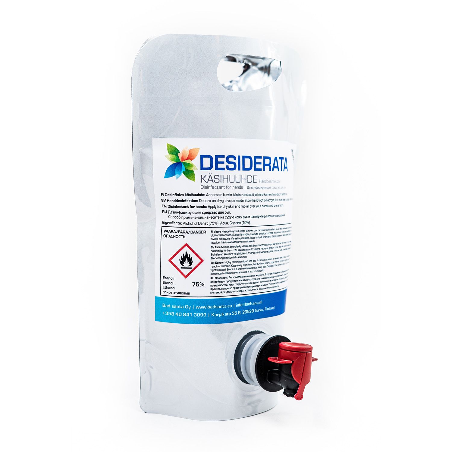 Käsidesi Desiderata 3 litraa täyttöpakkaus hanalla