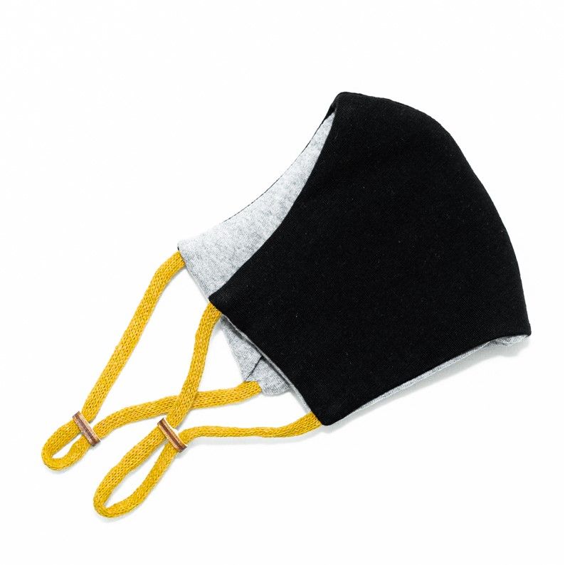 Kangasmaski Leon musta/keltainen + filtterit 3 kpl
