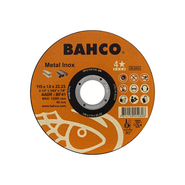 Katkaisulaikka Bahco A46R INOX+Fe T41, 125x1.0x22.23mm