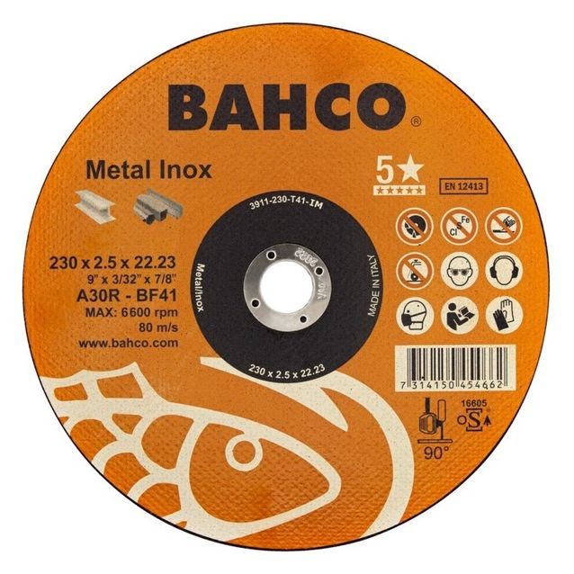 Katkaisulaikka Bahco A46R INOX+Fe T41, 125x1.6x22.23mm