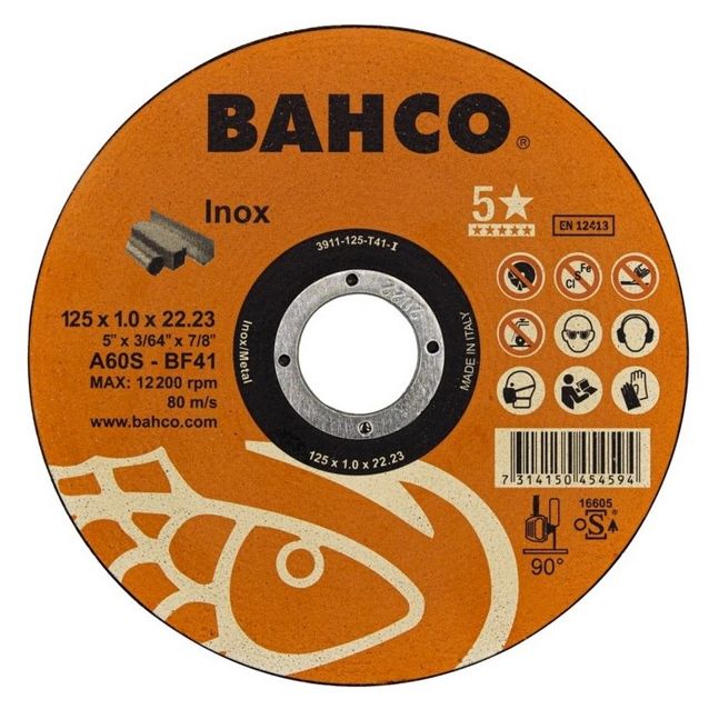 Katkaisulaikka Bahco A60S Inox T41, 125x1.0x22.23mm