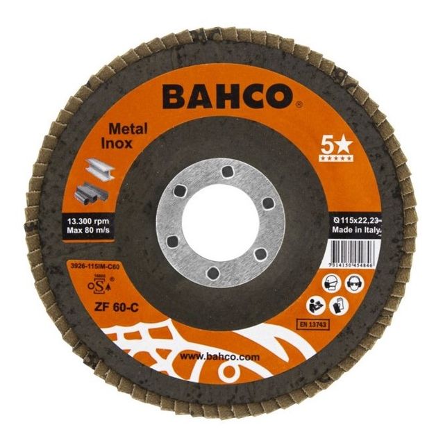 Lamellilaikka Bahco INOX+Fe P60 125 x 22,23mm, kartiomainen