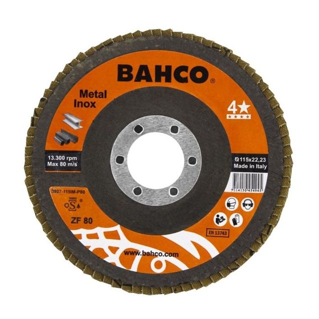 Lamellilaikka Bahco Flat INOX+Fe T42 P80, 125x22.23mm
