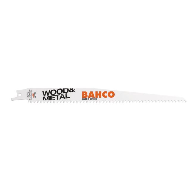 Puukkosahanterä Bahco Sandflex Bi-Metal SL 300x1,3mm, 6TPI, puulle ja metallille, 5kpl