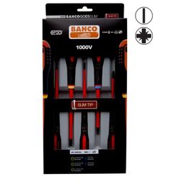 Ruuvitalttasarja Bahco BE-9882SL Ergo, ura + Pozidriv, eristetty, ohuet kärjet, 5 osaa