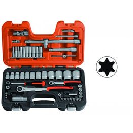 Hylsysarja Bahco, 1/4" + 1/2", 56 kpl