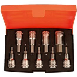 Hylsysarja Bahco S9HEX, 1/2", Hex-kärki, 9 osaa