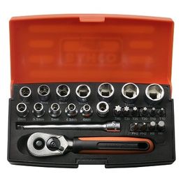 Hylsy- ja kärkisarja Bahco, 1/4", 25 kpl, 4–13mm