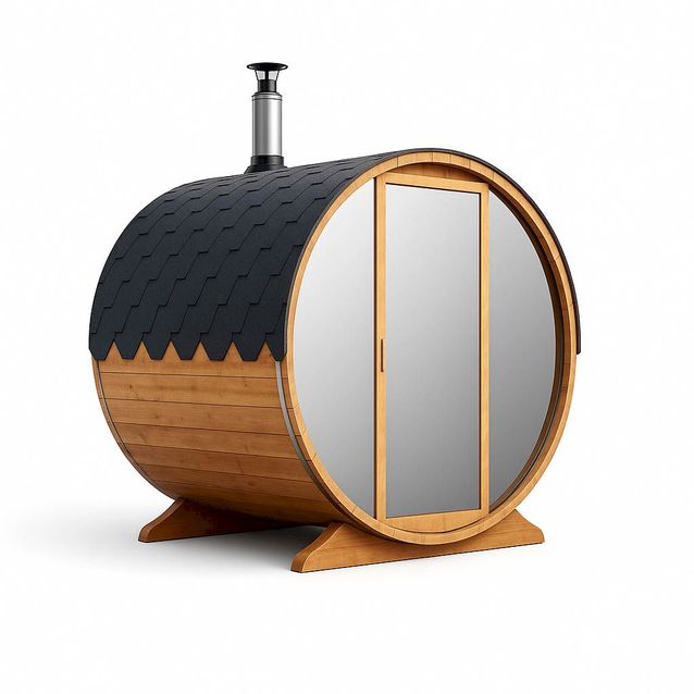 Tynnyrisauna Baltresto, 200x230cm, 4 hlöä, peiliseinällä