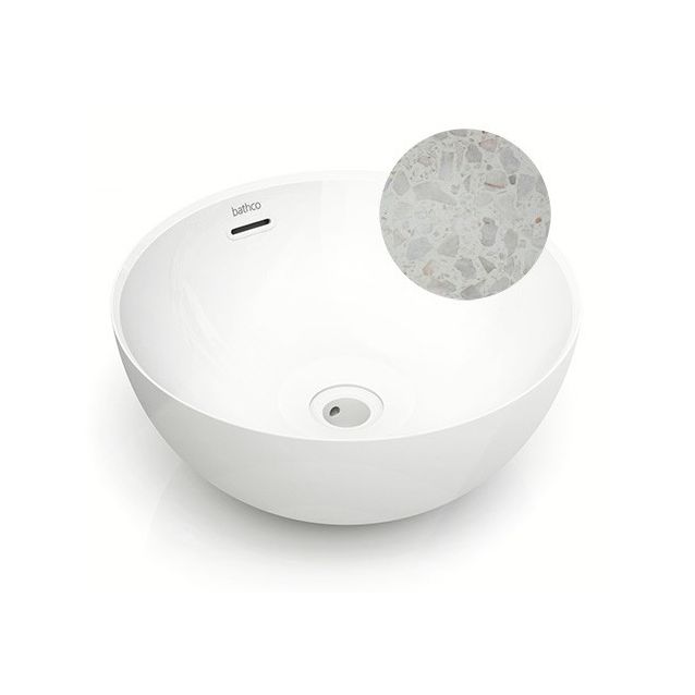 Malja-allas Bathco Bari Terrazzo, Ø370mm, harmaanmusta