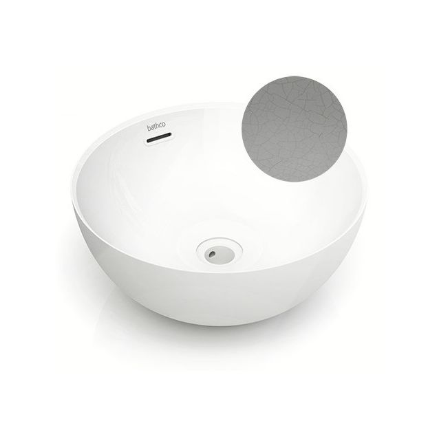 Malja-allas Bathco Bari Craquele, Ø370mm, harmaa