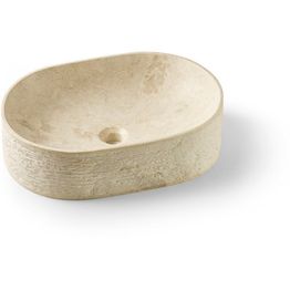 Malja-allas Bathco Morella Oval 520x370mm, luonnonkivi, beige