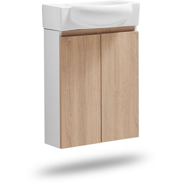 Allaskaappi altaalla Bathco Furniture Tacna 500mm valkoinen/puu