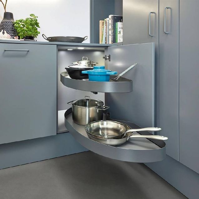 Kulmahylly Beslag Design Cornerstone Maxx Planero keskikoko vasen harmaa