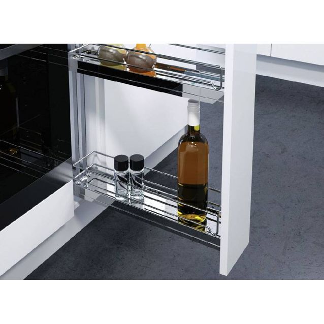 Ulosvedettävä hyllykkö Beslag Design K-150 150 mm runkoon kromi