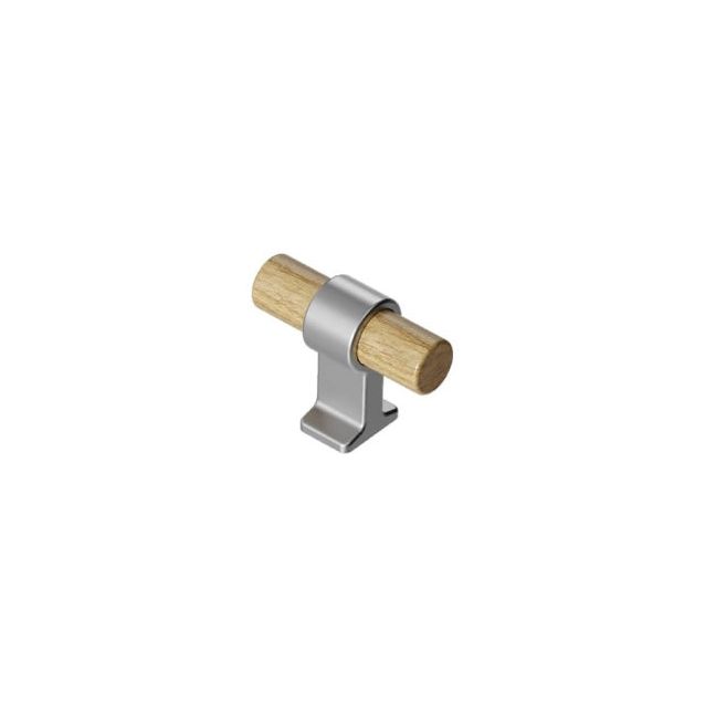T-nuppivedin Beslag Design T Bond, 50x20x38,5mm, tammi/teräksen värinen 