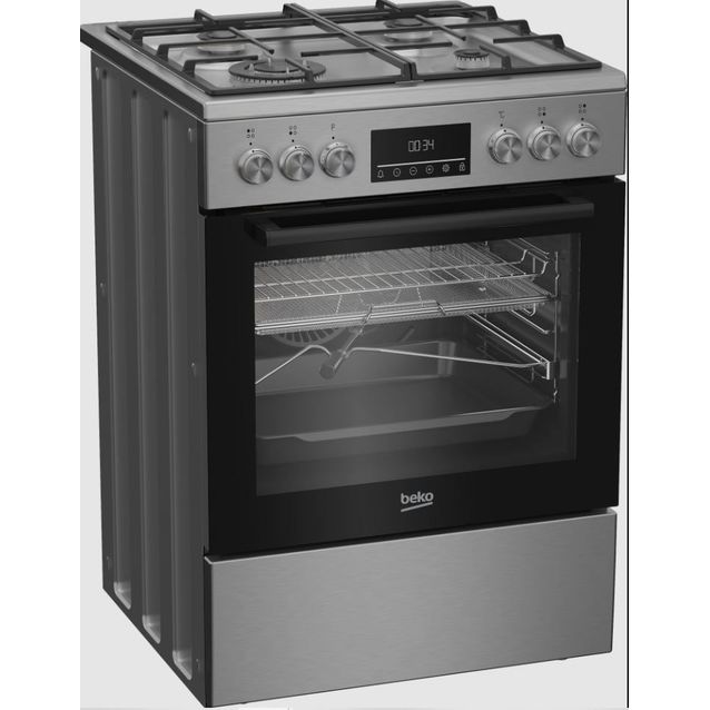 Kaasuliesi sähköuunilla Beko FBMA61330GXDT, 60cm, ruostumaton teräs