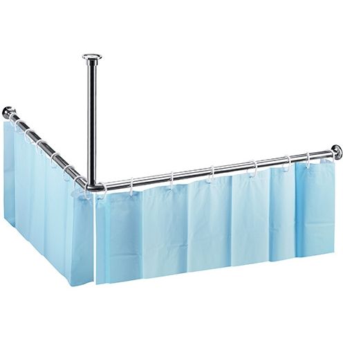 Suihkuverhotanko kulmaan Bemeta, 900x900 mm, kiillotettu teräs