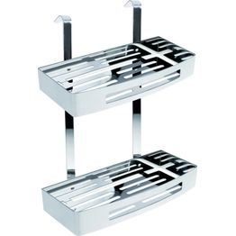 Kaksoissuihkuhylly Bemeta Cytro, 305x115x380 mm, hopea